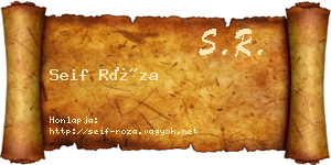 Seif Róza névjegykártya